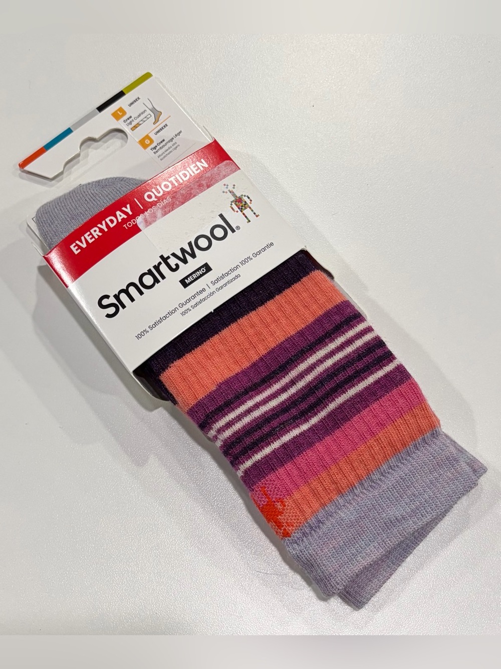SmartWool Women’s Large Everyday Joviansphere Socks Crew Wool Blend NWT Salmon